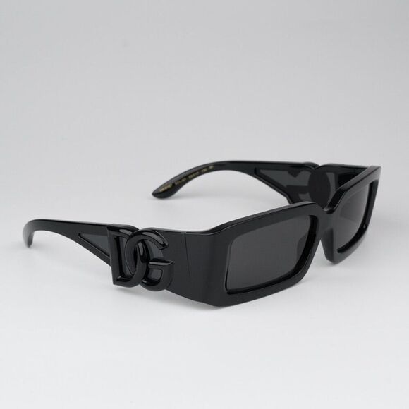 NEW D&G DG6197 501/87 Black Dark Grey Rectangle Unisex Sunglasses main image 5